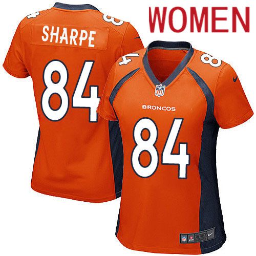 Women Denver Broncos #84 Shannon Sharpe Nike Orange Game NFL Jersey->women nfl jersey->Women Jersey